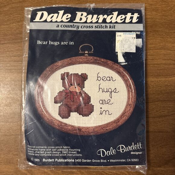 Vintage Dale Burdett Crosstitch Kit CK 160 Bear Hugs Are In 1985 - Picture 1 of 3